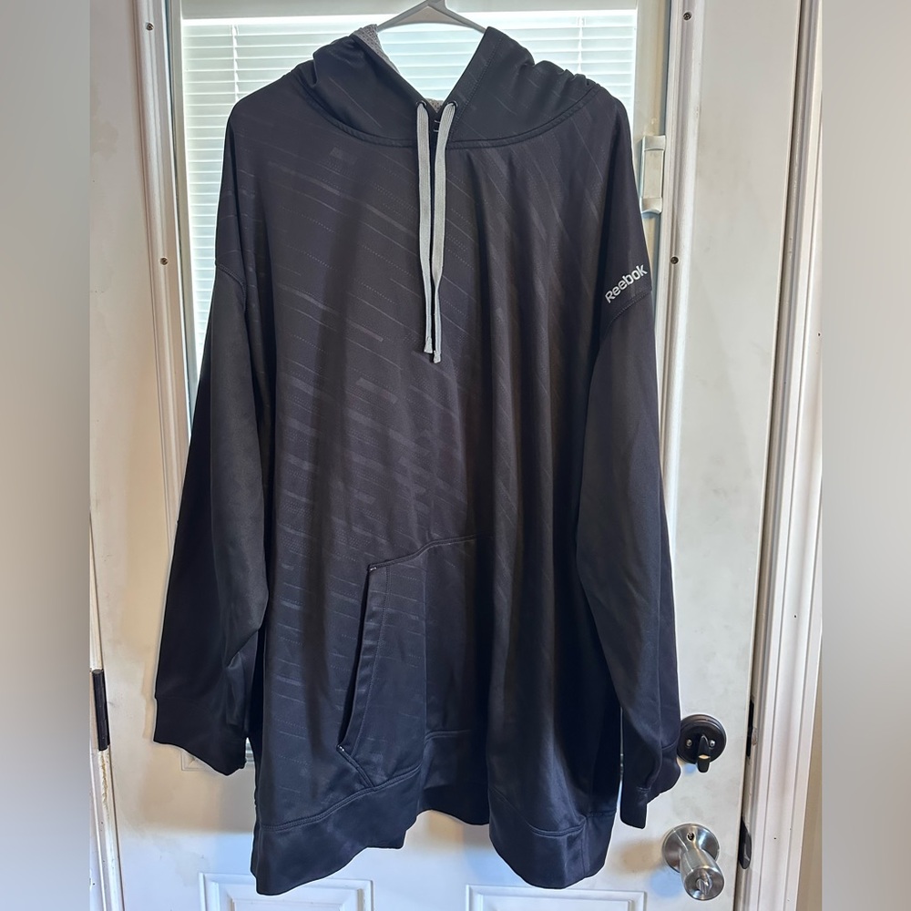 Reebok Athletic Pullover Hoodie with Gray Drawstring